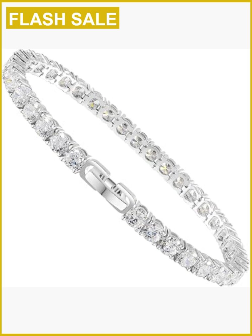 Tennis Bracelet Cubic Zirconia 4MM 5MM 18K Gold Plated Classic Chain Bracelet